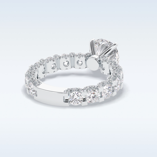2.05 CT Pave Engagement Ring Featuring Round Moissanite