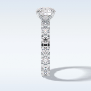 2.05 CT Pave Engagement Ring Featuring Round Moissanite