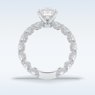 2.05 CT Pave Engagement Ring Featuring Round Moissanite