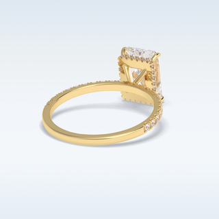 Elegant 3.0 CT Pave & Hidden Halo Engagement Ring Featuring Radiant Moissanite
