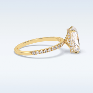 Elegant 3.0 CT Pave & Hidden Halo Engagement Ring Featuring Radiant Moissanite