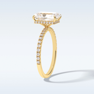 Elegant 3.0 CT Pave & Hidden Halo Engagement Ring Featuring Radiant Moissanite