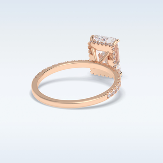 Elegant 3.0 CT Pave & Hidden Halo Engagement Ring Featuring Radiant Moissanite