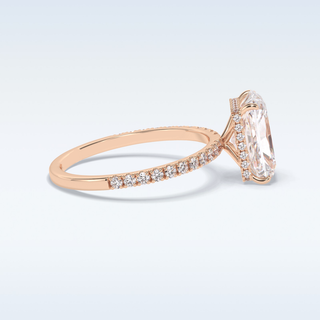 Elegant 3.0 CT Pave & Hidden Halo Engagement Ring Featuring Radiant Moissanite