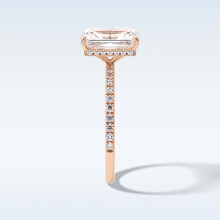 Elegant 3.0 CT Pave & Hidden Halo Engagement Ring Featuring Radiant Moissanite