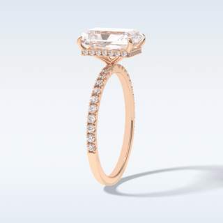 Elegant 3.0 CT Pave & Hidden Halo Engagement Ring Featuring Radiant Moissanite
