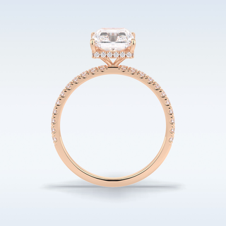 Elegant 3.0 CT Pave & Hidden Halo Engagement Ring Featuring Radiant Moissanite