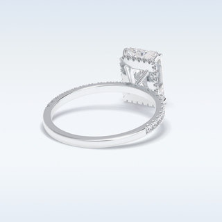 Elegant 3.0 CT Pave & Hidden Halo Engagement Ring Featuring Radiant Moissanite