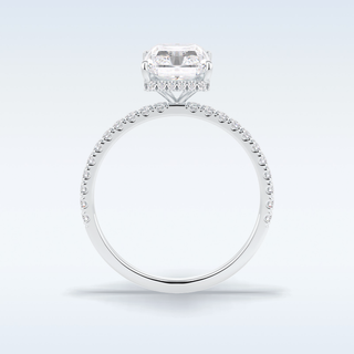 Elegant 3.0 CT Pave & Hidden Halo Engagement Ring Featuring Radiant Moissanite