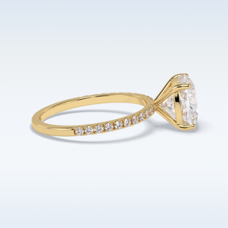 3.05 CT Pave Engagement Ring Featuring Cushion Moissanite