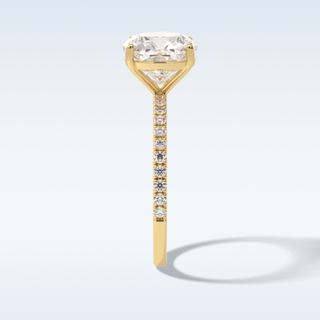3.05 CT Pave Engagement Ring Featuring Cushion Moissanite