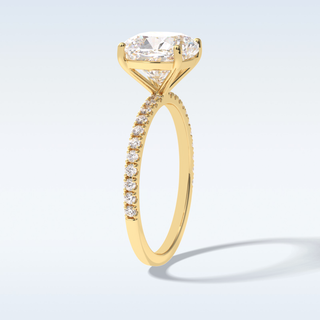3.05 CT Pave Engagement Ring Featuring Cushion Moissanite