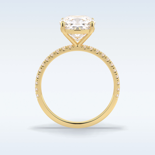 3.05 CT Pave Engagement Ring Featuring Cushion Moissanite