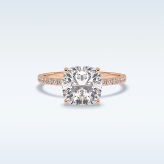 3.05 CT Pave Engagement Ring Featuring Cushion Moissanite