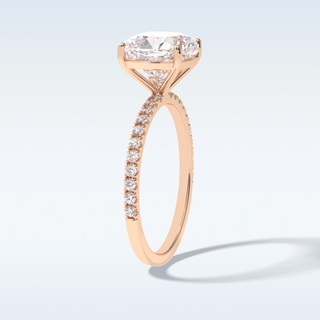3.05 CT Pave Engagement Ring Featuring Cushion Moissanite
