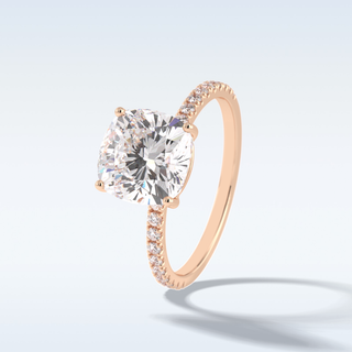 3.05 CT Pave Engagement Ring Featuring Cushion Moissanite