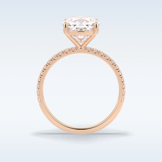 3.05 CT Pave Engagement Ring Featuring Cushion Moissanite