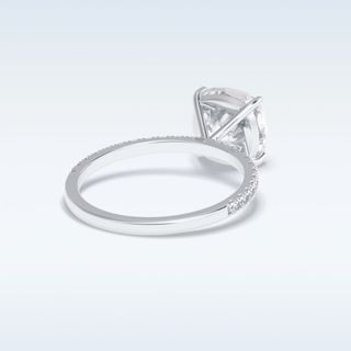 3.05 CT Pave Engagement Ring Featuring Cushion Moissanite
