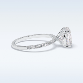 3.05 CT Pave Engagement Ring Featuring Cushion Moissanite
