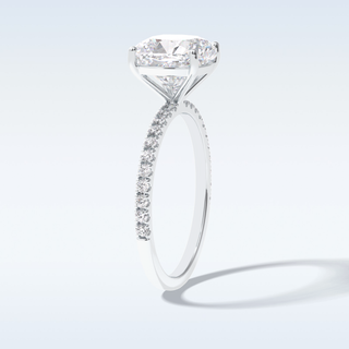 3.05 CT Pave Engagement Ring Featuring Cushion Moissanite