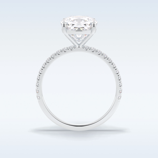 3.05 CT Pave Engagement Ring Featuring Cushion Moissanite