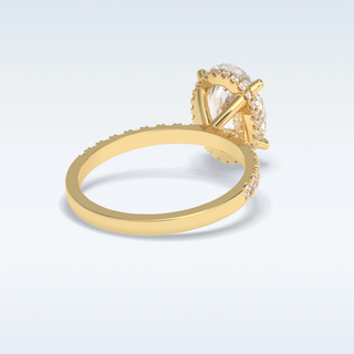 Elegant 2.75 CT Pave & Hidden Halo Engagement Ring Featuring Oval Moissanite