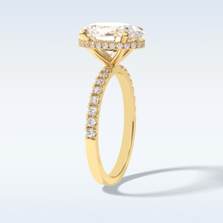 Elegant 2.75 CT Pave & Hidden Halo Engagement Ring Featuring Oval Moissanite
