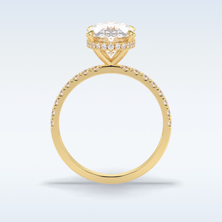 Elegant 2.75 CT Pave & Hidden Halo Engagement Ring Featuring Oval Moissanite