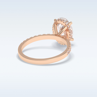 Elegant 2.75 CT Pave & Hidden Halo Engagement Ring Featuring Oval Moissanite
