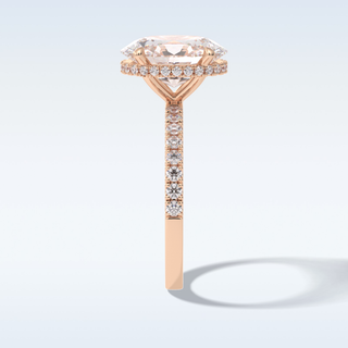 Elegant 2.75 CT Pave & Hidden Halo Engagement Ring Featuring Oval Moissanite