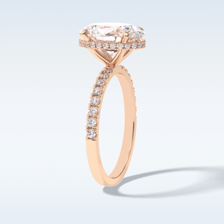 Elegant 2.75 CT Pave & Hidden Halo Engagement Ring Featuring Oval Moissanite