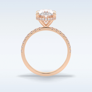 Elegant 2.75 CT Pave & Hidden Halo Engagement Ring Featuring Oval Moissanite