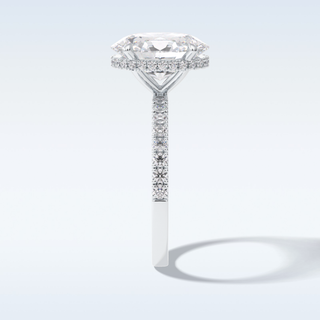 Elegant 2.75 CT Pave & Hidden Halo Engagement Ring Featuring Oval Moissanite