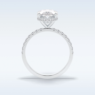 Elegant 2.75 CT Pave & Hidden Halo Engagement Ring Featuring Oval Moissanite