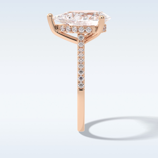 Elegant 3.05 CT Pave & Hidden Halo Engagement Ring Featuring Pear Moissanite
