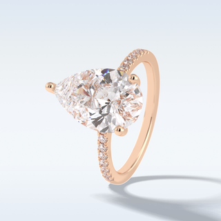 Elegant 3.05 CT Pave & Hidden Halo Engagement Ring Featuring Pear Moissanite