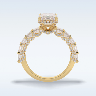 3.0 CT Pave Engagement Ring Featuring Emerald Moissanite