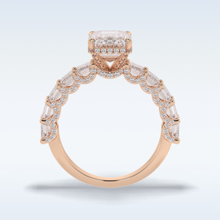 3.0 CT Pave Engagement Ring Featuring Emerald Moissanite