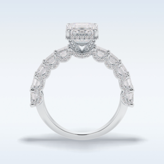 3.0 CT Pave Engagement Ring Featuring Emerald Moissanite