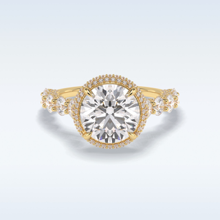 Elegant 3.0 CT Double Halo & Pave  Engagement Ring Featuring Round Moissanite