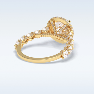 Elegant 3.0 CT Double Halo & Pave  Engagement Ring Featuring Round Moissanite