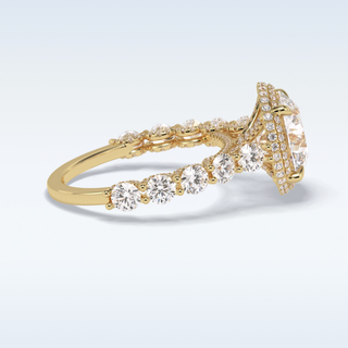 Elegant 3.0 CT Double Halo & Pave  Engagement Ring Featuring Round Moissanite