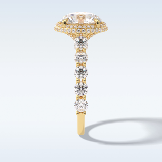 Elegant 3.0 CT Double Halo & Pave  Engagement Ring Featuring Round Moissanite