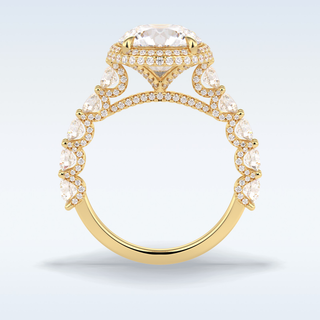 Elegant 3.0 CT Double Halo & Pave  Engagement Ring Featuring Round Moissanite