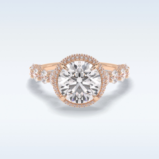 Elegant 3.0 CT Double Halo & Pave  Engagement Ring Featuring Round Moissanite