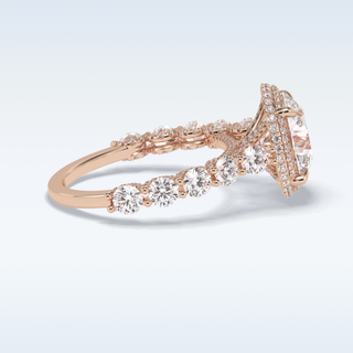 Elegant 3.0 CT Double Halo & Pave  Engagement Ring Featuring Round Moissanite