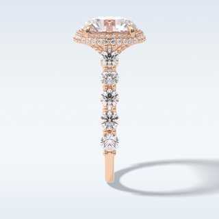 Elegant 3.0 CT Double Halo & Pave  Engagement Ring Featuring Round Moissanite