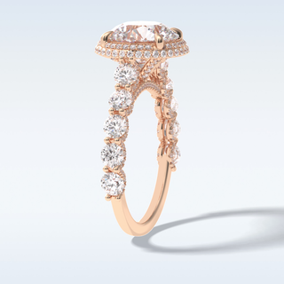 Elegant 3.0 CT Double Halo & Pave  Engagement Ring Featuring Round Moissanite