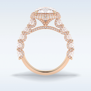 Elegant 3.0 CT Double Halo & Pave  Engagement Ring Featuring Round Moissanite