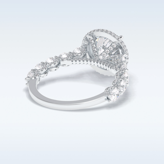 Elegant 3.0 CT Double Halo & Pave  Engagement Ring Featuring Round Moissanite